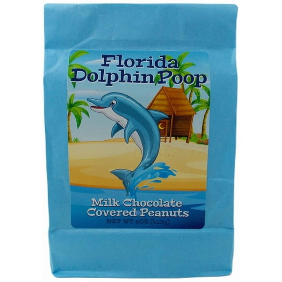 Florida Dolphin Poop - Milk Chocolate Covered Peanuts (4 Ounces) - Fun Gourmet Candy Gift