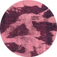 thumbnail image 1 of Ahgly Company Indoor Round Abstract Dark Pink Abstract Area Rugs, 7' Round, 1 of 6