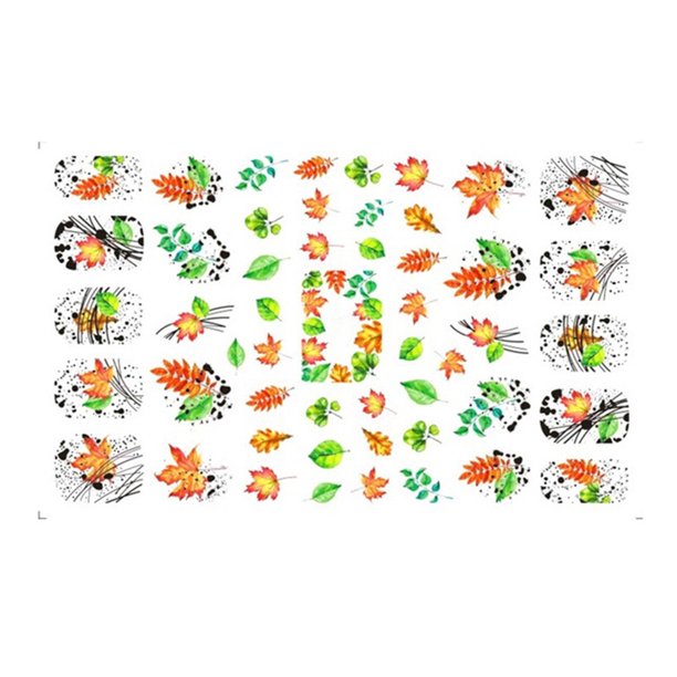 Seitruly Pegatinas para uñas, calcomanías para puntas de hoja de arce, envolturas deslizantes de transferencia de para impresión de manicura, Juegos de manicura F783 Seitruly CE012227-02B