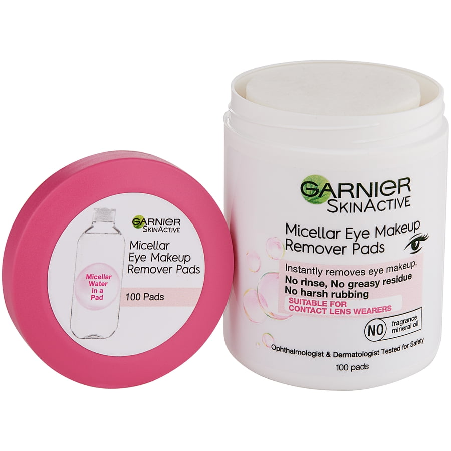 100 ct., Garnier SkinActive Micellar Eye Makeup Remover Cotton Pads - Walmart.com - Walmart.com