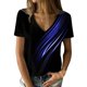 thumbnail image 2 of Gibobby Camiseta Powerblend con Cuello en V Camisas diarias informales para mujer, camiseta manga corta con cuello redondo, camisetas sueltas, blusa tipo túnic(Azul,G), 2 of 4