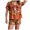 Pajamas154-Orange, variant on Women Halloween Simple Pumpkin Graphic Imitation Silk Pajama Set Short Sleeve Trimmed Lapel Collar Shirt with Loose Shorts for Festival Night Outfit,Sizes XL