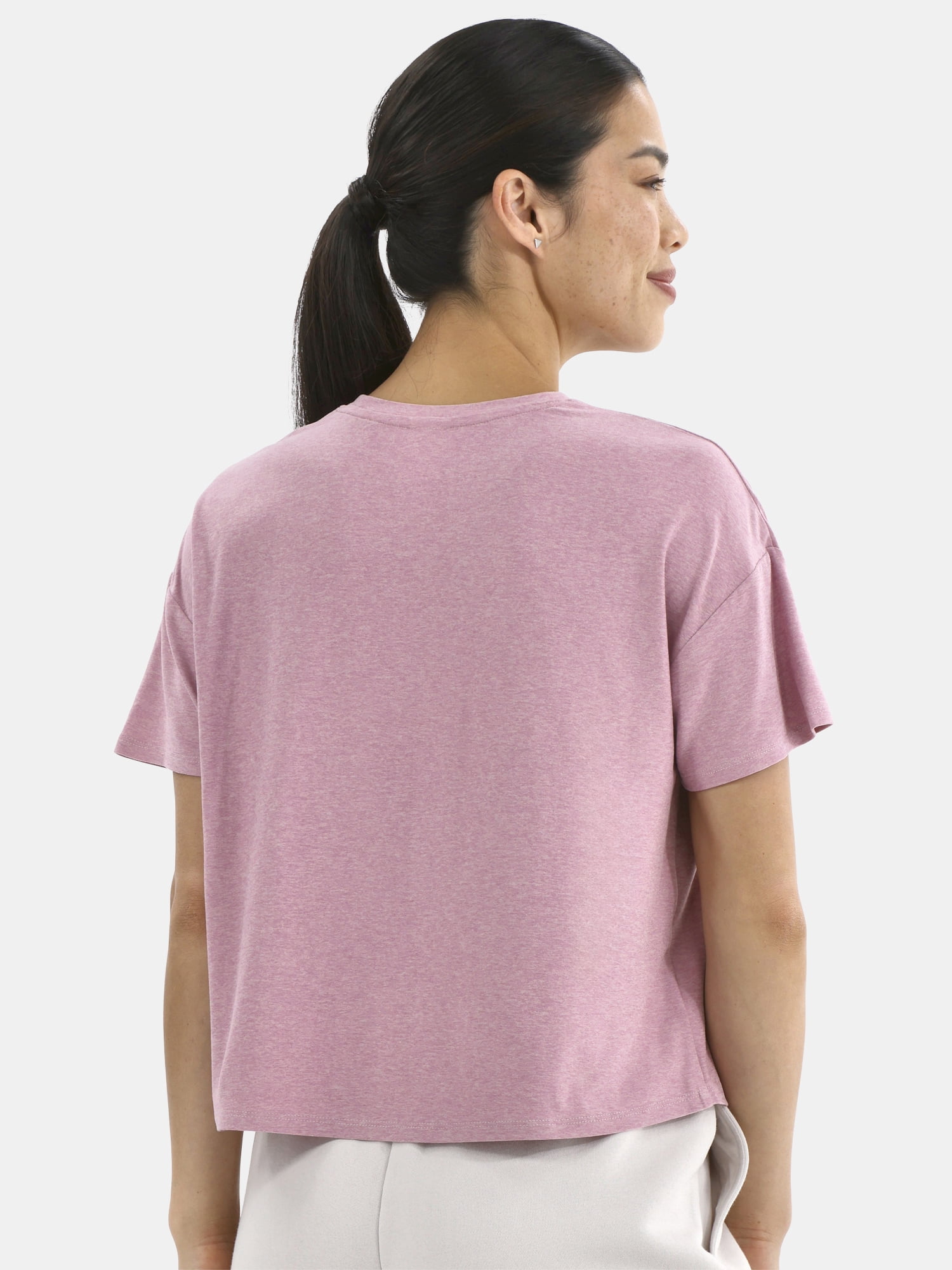 Athletic Works Women's ButterCore Cropped Tee with Short Sleeves, Sizes XS-XXXL