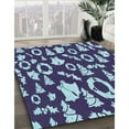 thumbnail image 3 of Ahgly Company Machine Washable Indoor Rectangle Transitional Denim Blue Area Rugs, 8' x 12', 3 of 7