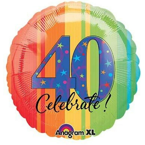 Anagram International Aged to Perfection a Year to Celebrate 40 Balloon, 18", Multicolor