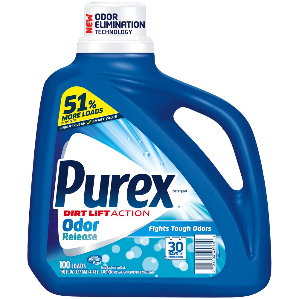 Purex Liquid Laundry Detergent, Odor Release, 150 Ounce, 100 Loads