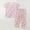 Pink, variant on Liyamei Women Cotton Pajamas Set Short Sleeve Top Capri Pants Sleepwear Plus