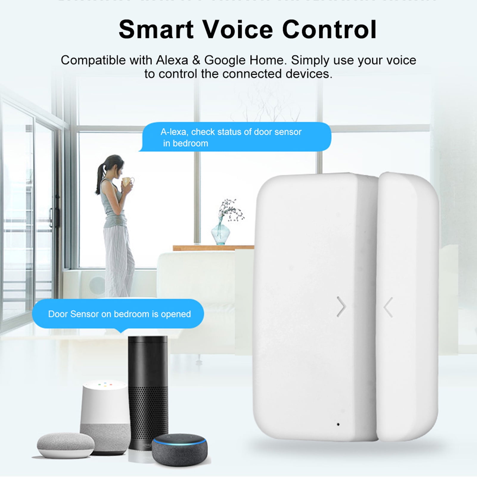 Lighting Accessories Sensor WiFi Door Alarm Window Sensor Detector Smart Home Security Tuya SmartLife App Control Compatible Assistant IFTTT