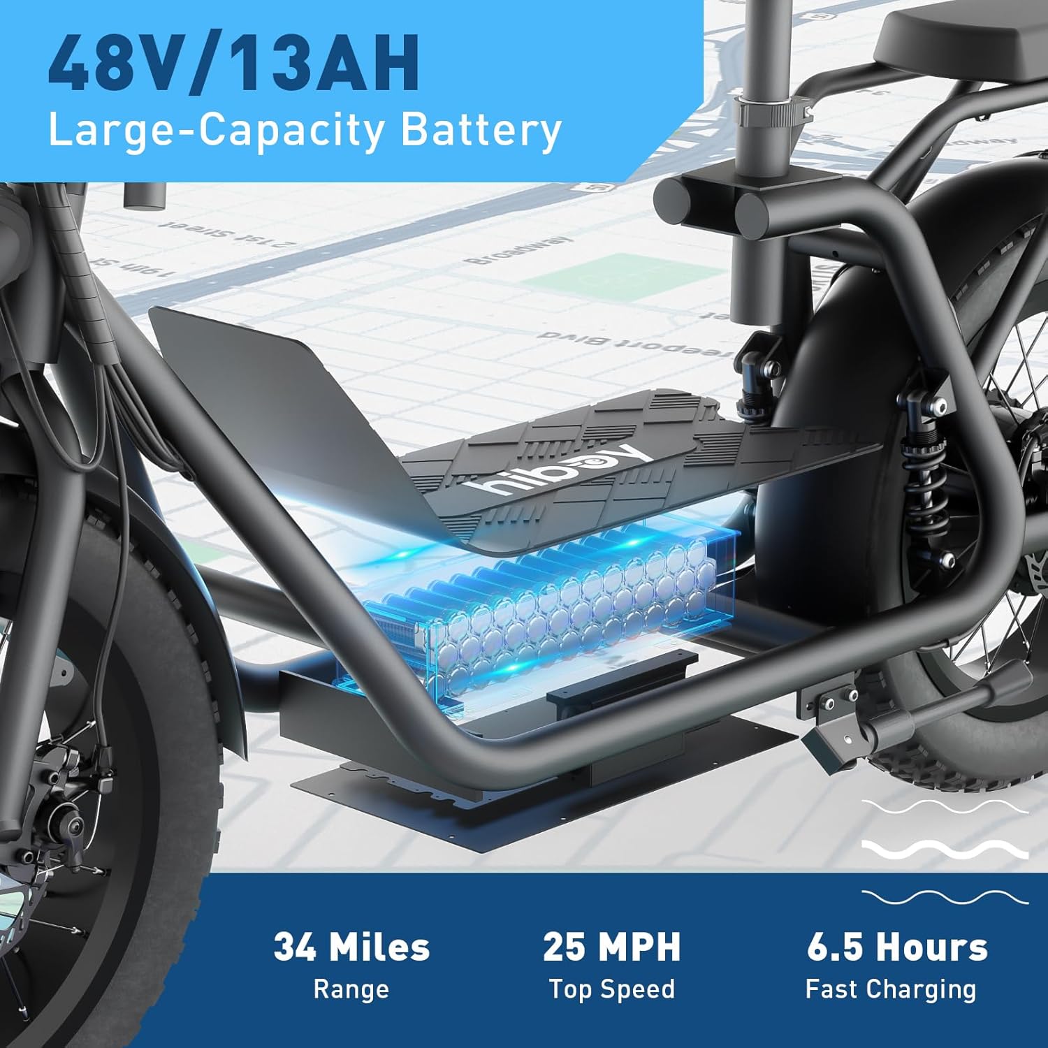 Hiboy Adult Electric Scooter with Seat & Basket | 810W Motor | 25MPH & 34-Mile Range | 16" All-Terrain Tires | Commuter & Off-Road Scooter | UL2272 Certified
