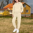 thumbnail image 4 of CAICJ98 Toddler Kids Sweatsuit Girls Boys 2 Piece Tracksuit Jogging Outfits Set Hooded Sweatshirt and Jogger Sweatpants Clothing Sets,Size 13-14 Years, 4 of 6