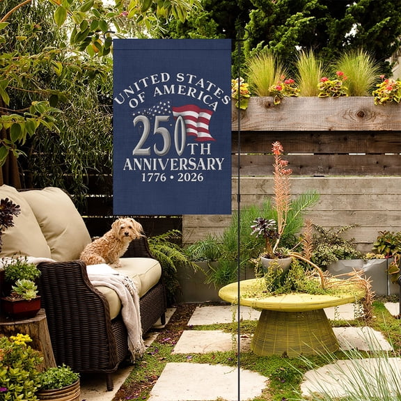 United States of America 250th Anniversary Garden Flag 1776-2026 Patriotic Double Sided Yard Decoration, 12x18 Inch