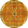 thumbnail image 1 of Ahgly Company Machine Washable Indoor Round Persian Yellow Traditional Area Rugs, 3' Round, 1 of 4