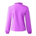 thumbnail image 6 of CQONEPT Women's Long Sleeve Shirts Plus Size Ruffl Tunic Tops Casual Fashion Blouse V Neck Outdoor Pullover Hot Pink M, 6 of 6