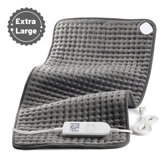 TCVOR Extra Large Heating Pad for Deep Heat and Comfort, 17" x 33" Super Soft Flannel Electric Heating Pad with 10 Heat Settings, 4 Timer Auto Shut Off, Machine Washable