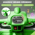 thumbnail image 4 of 12V Power Ride On Toy with Remote Control, 360° Spin Scooter Ride On Cars for Kid with Bluetooth Music, Indoor Floor Mop, Inflatable Dinosaur, Battery Powered Ride On Cars for Toddlers Age 2-4, Green, 4 of 9