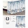thumbnail image 3 of Blue White Bed Skirt King Size 16 Inch Drop, Fall Pumpkin Eucalyptus Leaves Ombre Thanksgiving Wrap Around Dust Ruffle Bedskirts, Wrinkle & Fade Resistant Easy Fit Bedskirt with Adjustable Elastic, 3 of 8