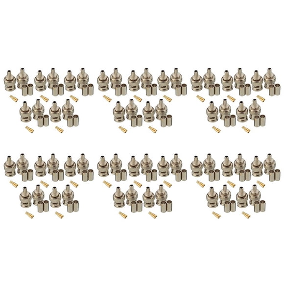 60 Sets 3-Piece BNC Male RG58 Plug Crimp Connectors