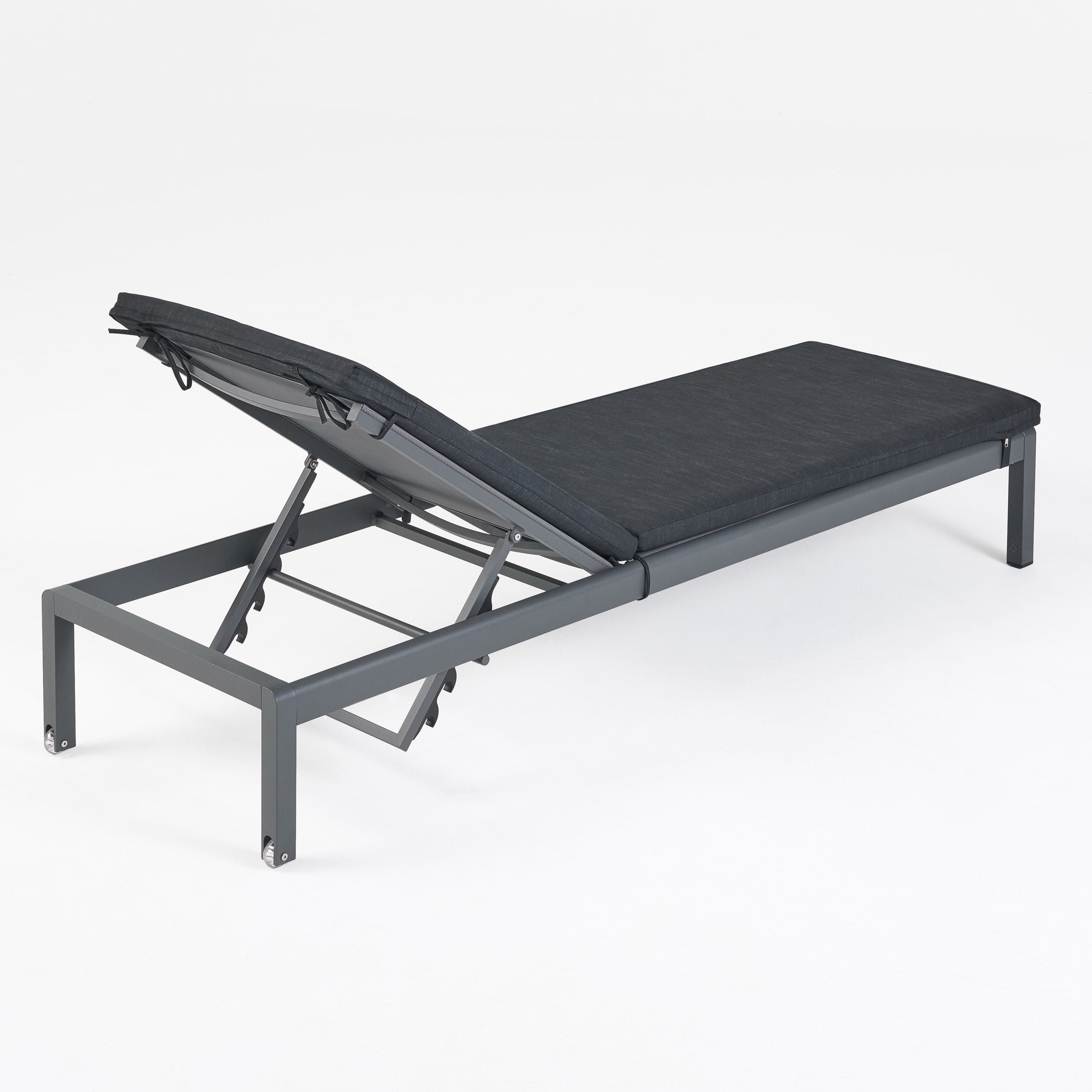Mitchell Outdoor Chaise Lounge with Cushion, Set of 2, Dark Gray