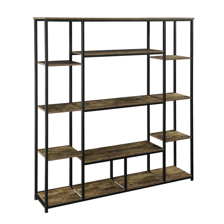 FUTASSI 5 Tiers Metal Bookshelf, Free-Standing Metal Narrow Bookcase,  Storage Organizer Shelves for Garage, Kitchen, Bathroom, Balcony and Living