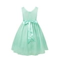 thumbnail image 6 of Yruioon Kids Girls Sleeveless Chiffon Ball Gown Prom Wedding Bridesmaid Birthday Evening Party Dress Turquoise 10, 6 of 7