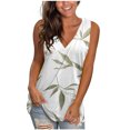 thumbnail image 2 of gakvbuo Summer Plus Size Tank Top for Women Summer Tops Dressy Casual Trendy V Neck T Shirts Rolled Sleeveness Tie Dye Gradient Printed Side Split Vest Blouse Tee, 2 of 4