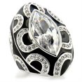 thumbnail image 1 of Rhodium Brass Ring with AAA Grade CZ, Clear - Size 9, 1 of 1
