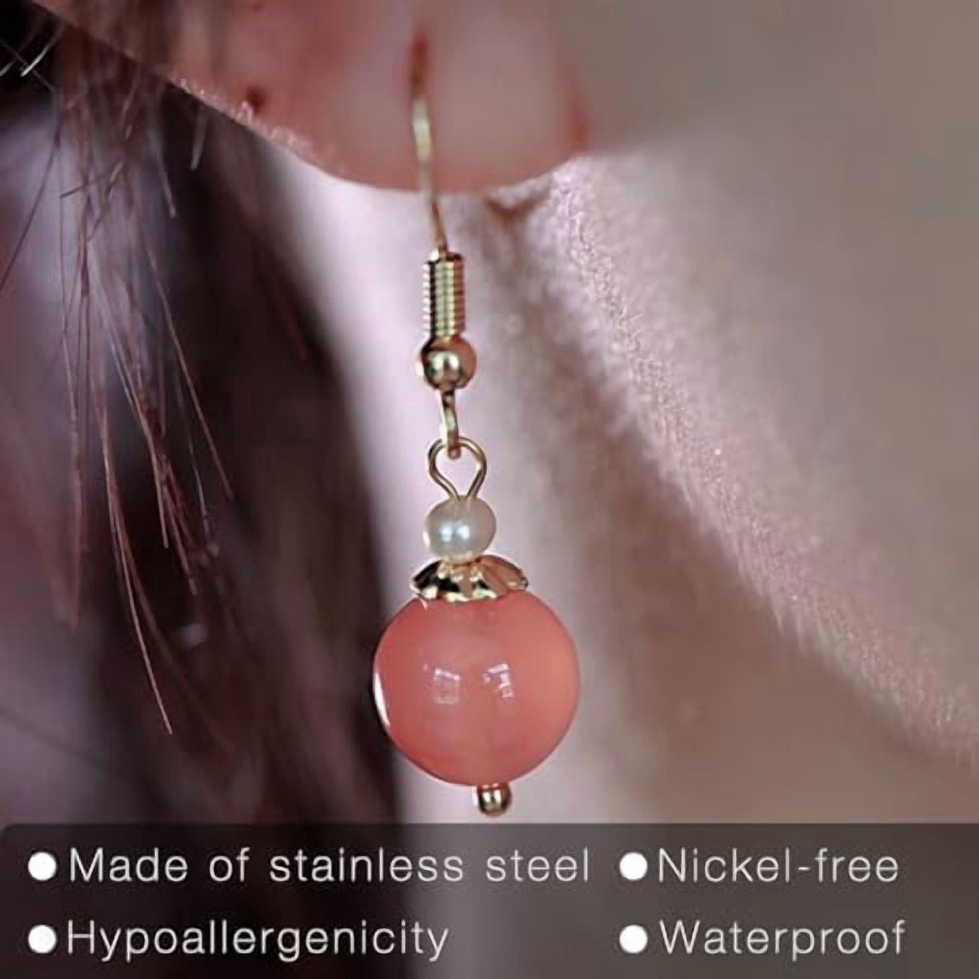 stino 800/220Pcs Hypoallergenic Earring Hooks for Jewelry Making, Stainless Steel Earring Findings Supplies, Silver & Gold Plated(Fish Hook Gold Plated(800pcs))