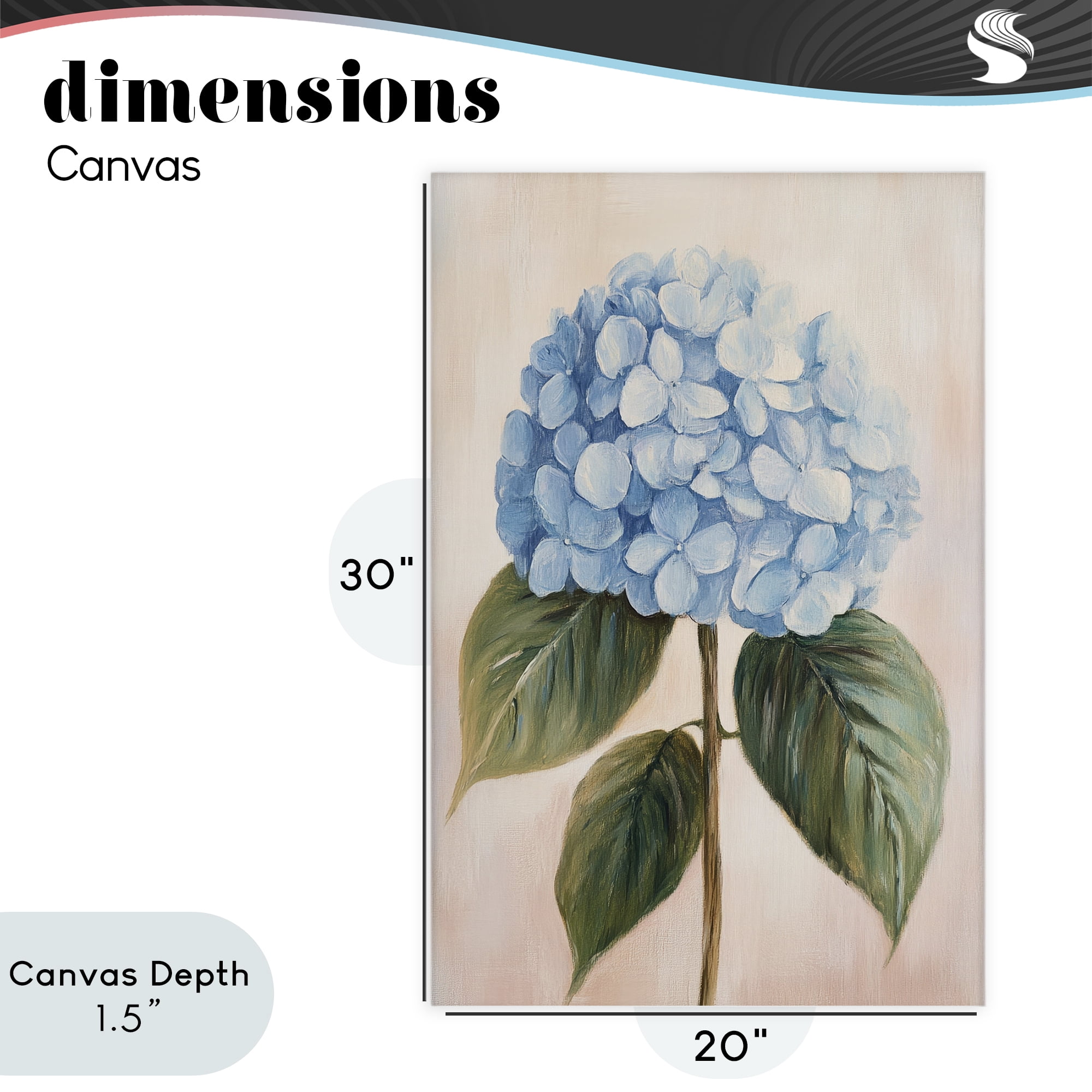 Stupell Industries Baby Blue Hydrangea Canvas Wall Art, design by Petal Prints Design