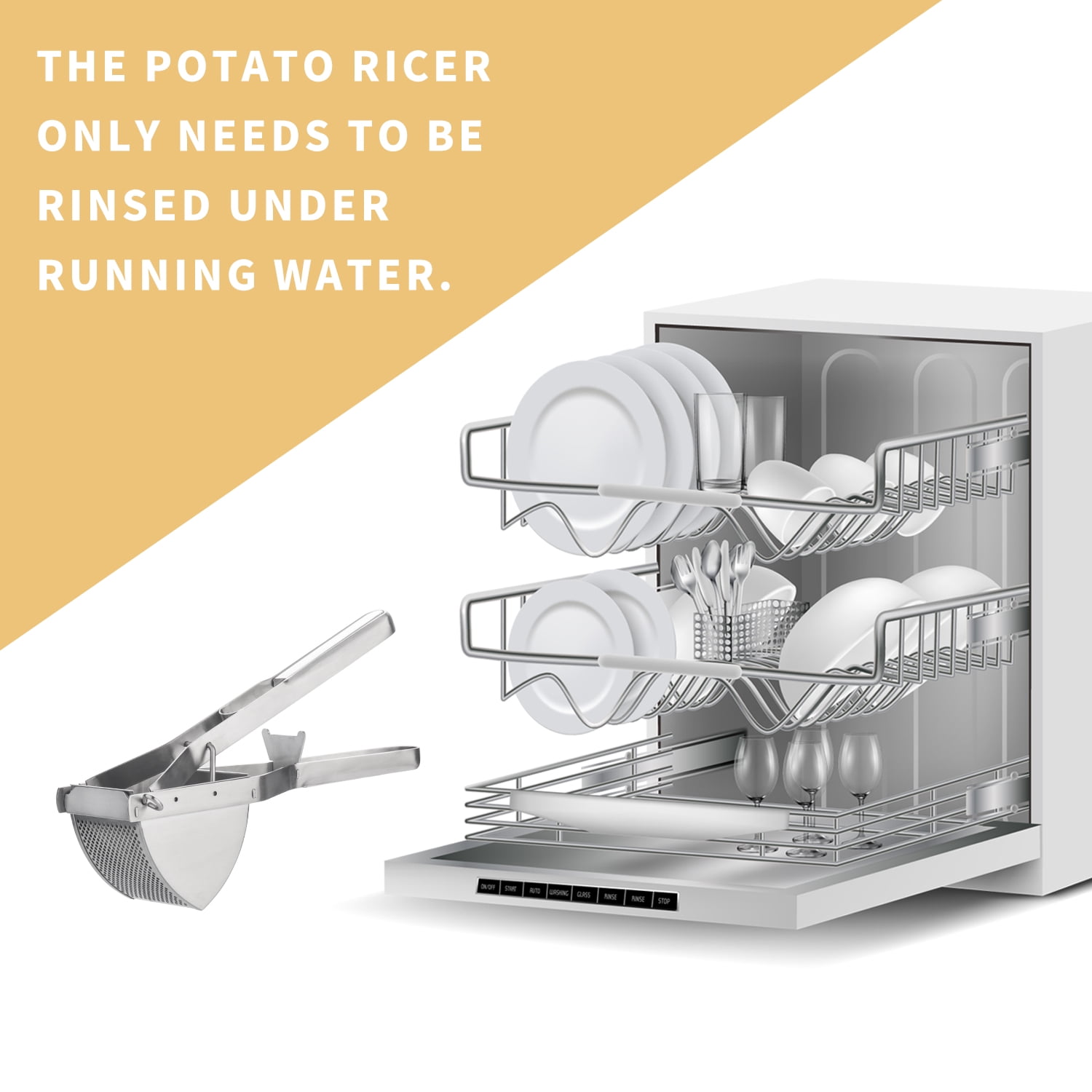 Potato Ricer Choxila Good Grip Potato Masher Stainless Steel Professional Masher Kitchen Tool