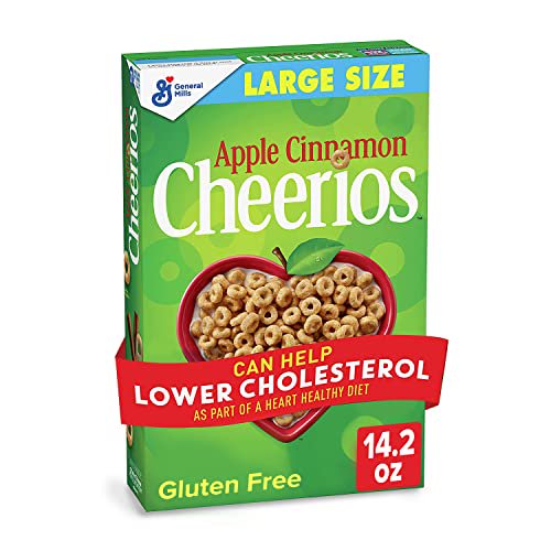 Apple Cinnamon Cheerios Heart Healthy Cereal, Gluten Free Cereal With