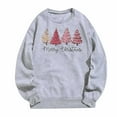 thumbnail image 4 of Fiaer Merry Christmas Women Sweatshirts Cute Xmas Tree Graphic Long Sleeve Plus Size Crew Neck Baggy Holiday Tops Light Gray M, 4 of 4