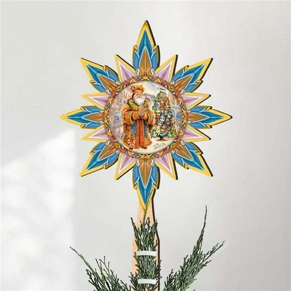 G. Debrekht 89522 Italian-inspired Santa Tree Topper Wooden Decor by G. Debrekht - Santa Snowman Decor