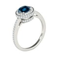 thumbnail image 3 of Mauli Jewels Engagement Rings for Women 1 Carat Halo Blue Diamond Engagement Ring Crafted 4 prong 14k White Gold, 3 of 7