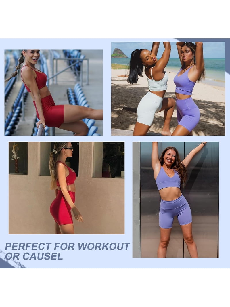Sunvalix Biker Shorts Women High Waisted Tummy Control Yoga Workout
