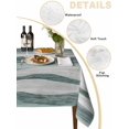 thumbnail image 2 of Abstract Stripe Table Cloth 60x102 Inch Rectangle, Green Gary Watercolor Wave Texture Waterproof Tablecloth Washable Table Cover for Party Picnic Dinner Decor, 2 of 9