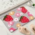 thumbnail image 4 of Steadline Strawberry Pattern Bath Mat Non Slip Absorbent Floor Rug with Floral Design for Bathroom Bedroom Decor Machine Washable Home Accent Piece, 4 of 6