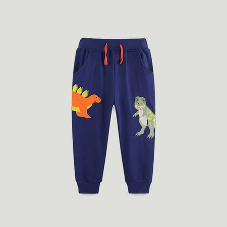 

Vunhao Boys Sweatpants Drawstring Casual Cotton Relaxed Fit Jogger Boys Pants on Clearance Navy Size 3-4T