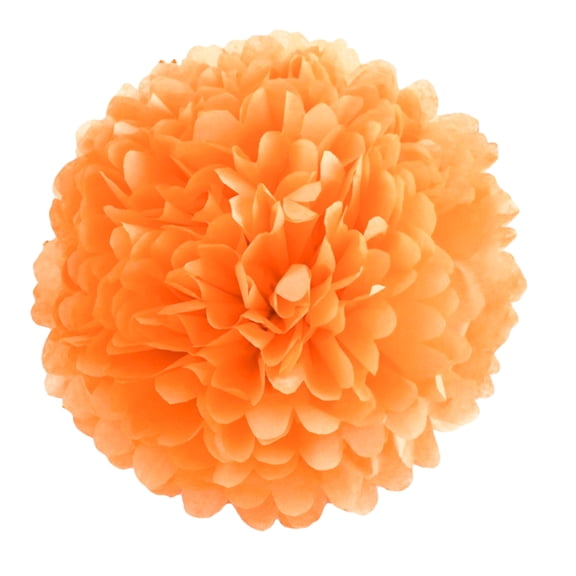 Cateissary 1 Uds. Conjunto de bolas de papel de Color naranja de 7,8 pulgadas con pompón para fiesta de cumpleaños bolas de flores pañuelos Kits de decoración para fiestas color naranja 14 pulgadas