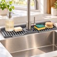 thumbnail image 6 of Leeye Silicone Faucet Mat for Kitchen Silicone Guard Cuttable Adjustable Silicon Faucet Guard Mat 8Â° Slope Thickened Auto Drain for Kitchen Bath Gray, 6 of 6