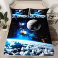 thumbnail image 5 of jejeloiu Universe Pattern Bed Sheets,Space Theme King Sheets,Galaxy Starry Night Sheet Set Teens,Super Cozy Room Decor,4pcs, 5 of 7