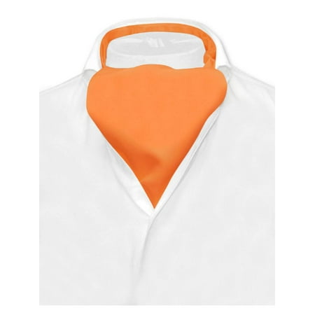Ascot Tie - Vesuvio Napoli ASCOT Solid ORANGE Color Cravat Men's Neck Tie