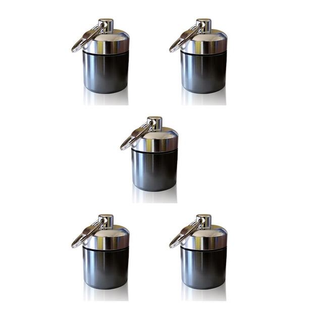 Toystoory Mini pastillero, llavero de aleación de aluminio, botella para acampar, viajar, tableta Personal, contenedor impermeable para Type2 NO2