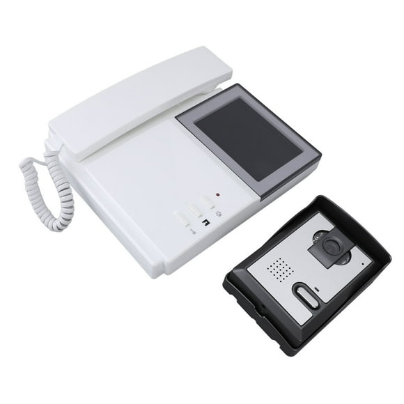 Video Doorbell Camera Intercom System, Corded Telephone Type Wired Video Visual Door Phone Kit with 4.3 Inch Color Digital LCD Screen, Night Vision, 2 Way Audio, Adjustable