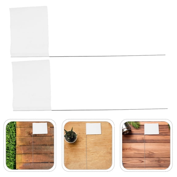 POPETPOP 60Pcs White Landscape Yard Flags with Wire Stakes for Quick Installation Sprinkler and Survey Marks