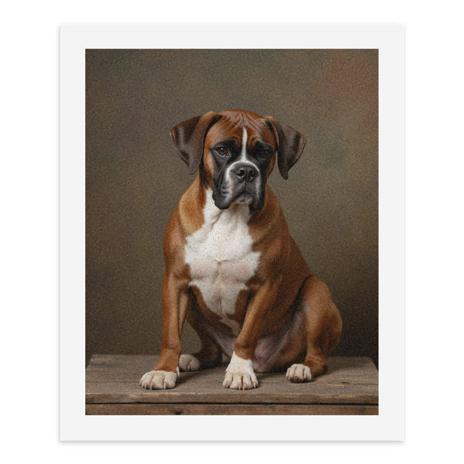 Paint by Numbers Kit for Adults, Boxer Dog Portrait Timber Seat Paint by Numbers, Easy Paint by Numbers Kit for Adults Beginner, DIY Adult Paint by Number Kits on Canvas, Home Decor 12x16in