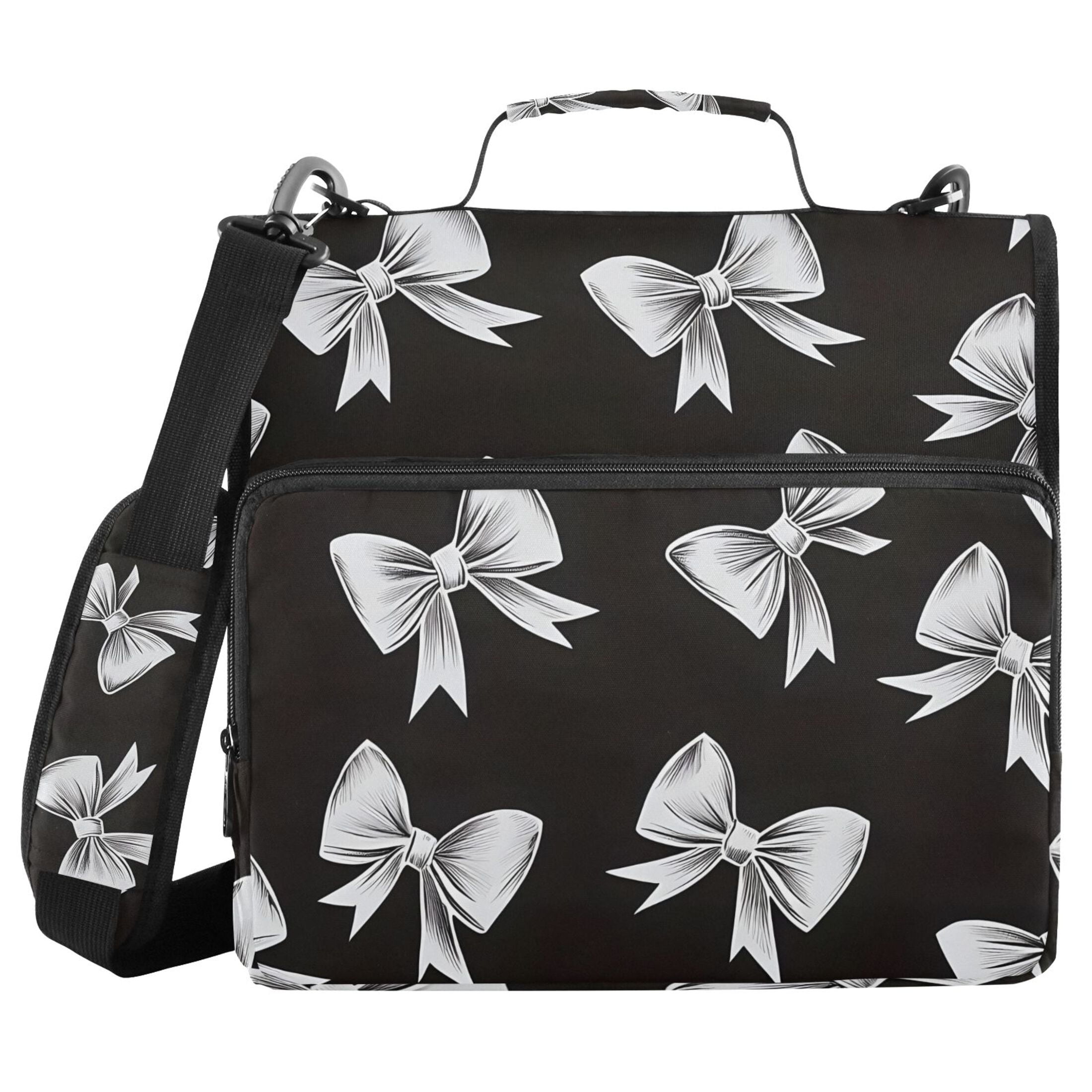 ALAZA Zipper Binder Bow 1.5 inch 3 Ring 500 Sheet Capacity File Folder School Organizer