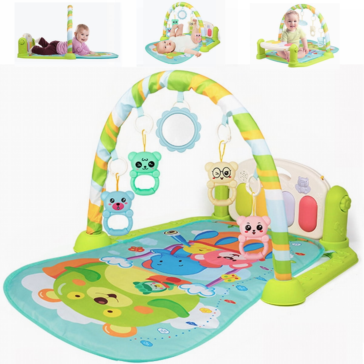 Baby Infant Gym Fitness Crawling Play Mat Floor Piano Musical Lighting