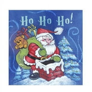 Hanna K Christmas Santa Beverage Napkins, Blue, 75 Ct