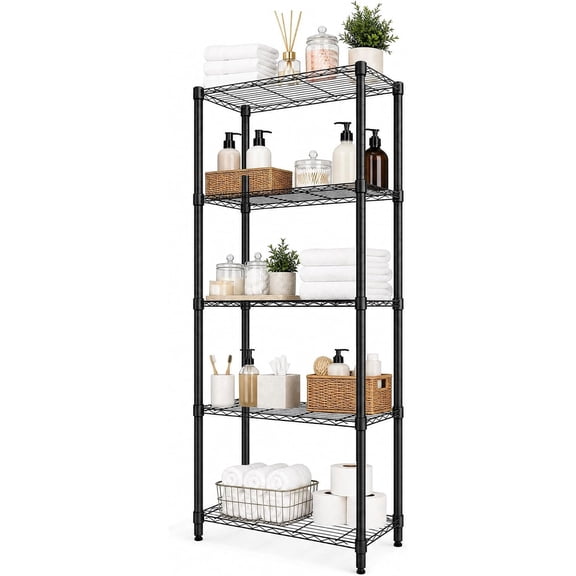 30-in W x 14-in D x 70-in H 5-Tier Heavy Duty Steel Wire Garage Shelving Unit, 1000-lb Capacity, Adjustable Shelves