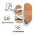 thumbnail image 5 of Girls Sandals Toddler Summer Dress Shoes Gladiator Beach Flat Sandals(TB2234 White/11M), 5 of 6